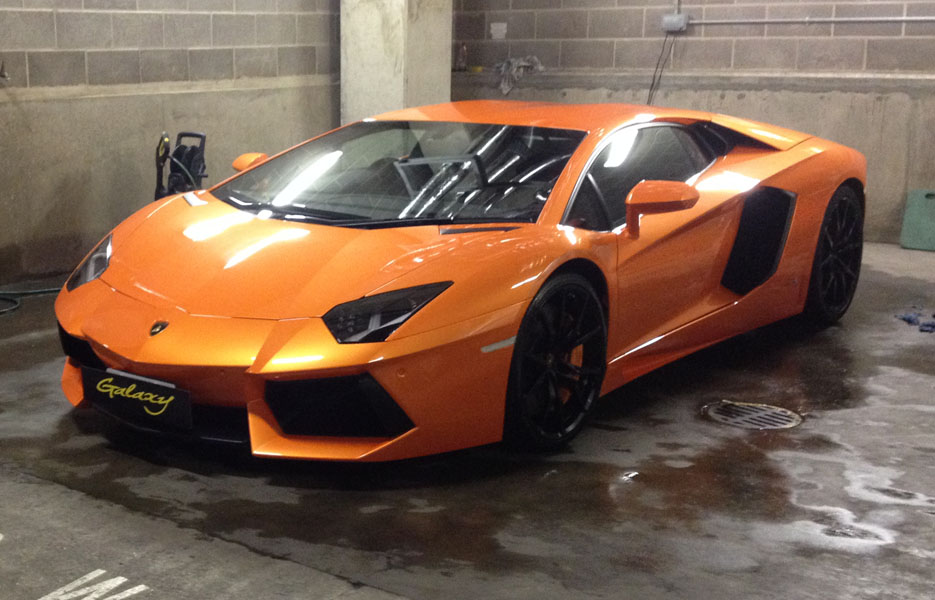 Detailing on a Lamborghini